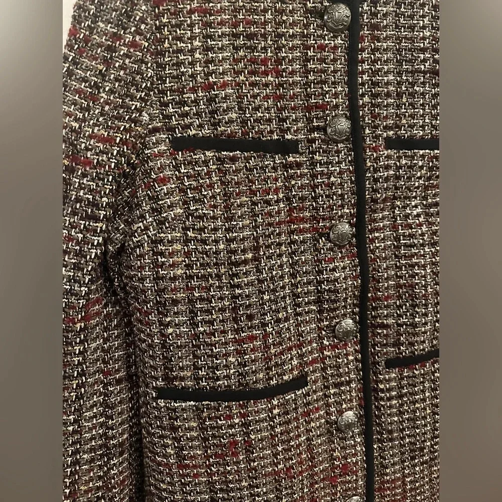 NEW Veronica Beard Watkins Dickey Tweed Collarless Jacket Grey Multi | size 2 - Picture 9 of 15